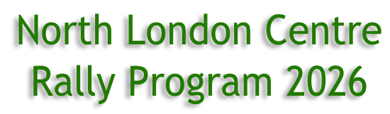 North London Centre  Rally Program 2026